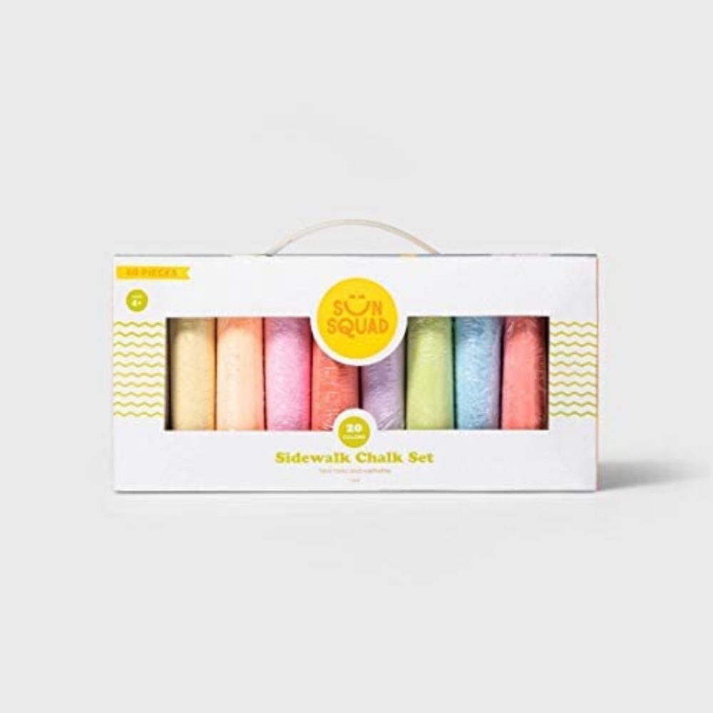 Sun Squad Chalk Multicolor Sidewalk Chalk Set 20 colors 60 pc Ages 4+ NEW IN BOX